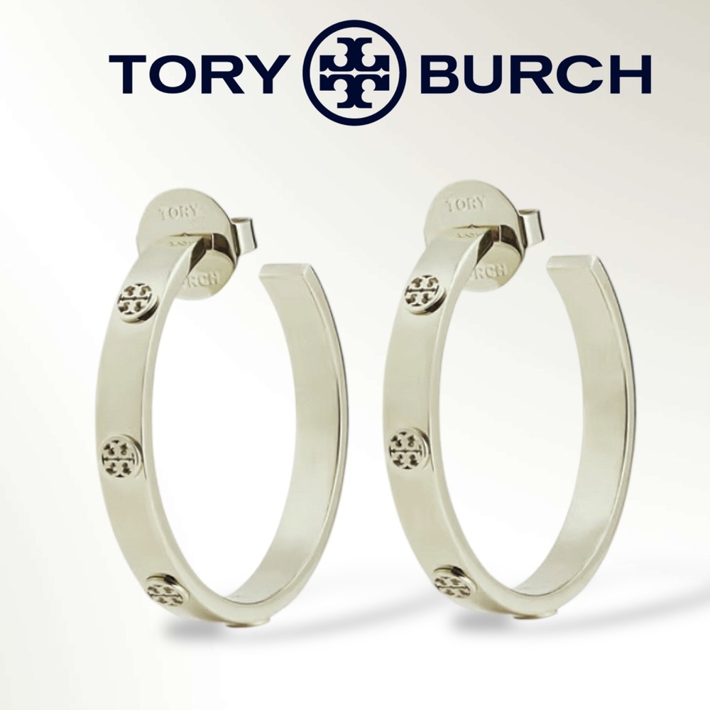 NWT - SILVERTONE MILLER STUD HOOP EARRINGS